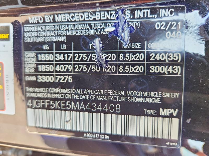 Продаж на аукціоні авто 2021 Mercedes-benz Gls, vin: 4JGFF5KE5MA434408, номер лоту: 64990486