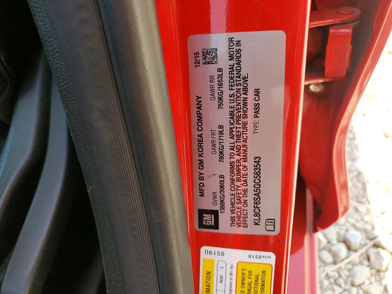 Auction sale of the 2016 Chevrolet Spark, vin: KL8CF6SA5GC583543, lot number: 64646316