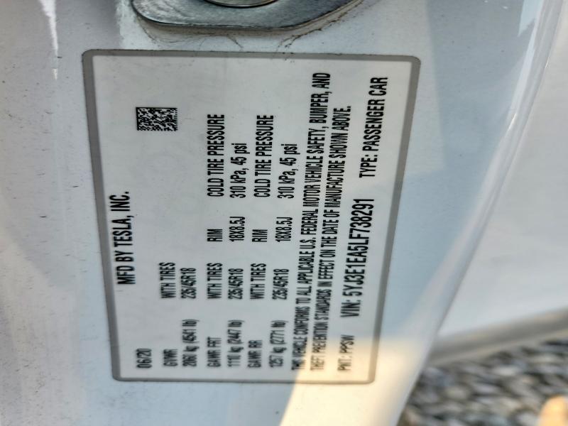 Aukcja sprzedaży 2020 Tesla Model 3, vin: 5YJ3E1EA5LF738291, numer aukcji: 63345176