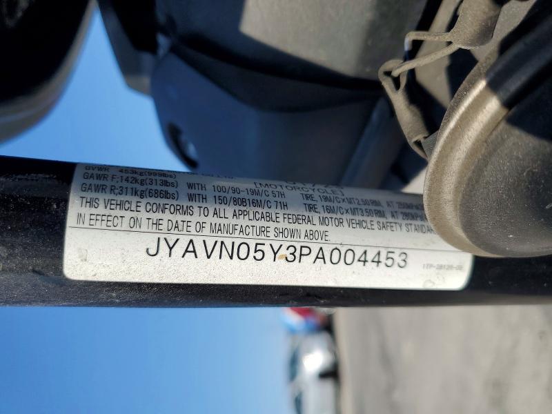 62850156 :رقم المزاد ، JYAVN05Y3PA004453 vin ، 2023 Yamaha Xvs950 مزاد بيع