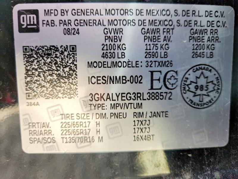 63340756 :رقم المزاد ، 3GKALYEG3RL388572 vin ، 2024 Gmc Terrain مزاد بيع