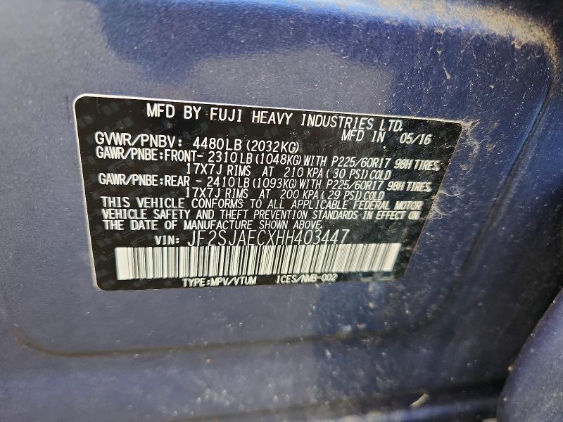 Aukcja sprzedaży 2017 Subaru Forester, vin: JF2SJAECXHH403447, numer aukcji: 67249106