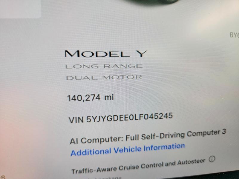 Aukcja sprzedaży 2020 Tesla Model Y, vin: 5YJYGDEE0LF045245, numer aukcji: 64248476