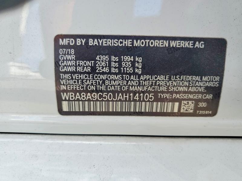 64272536 :رقم المزاد ، WBA8A9C50JAH14105 vin ، 2018 Bmw 320 مزاد بيع