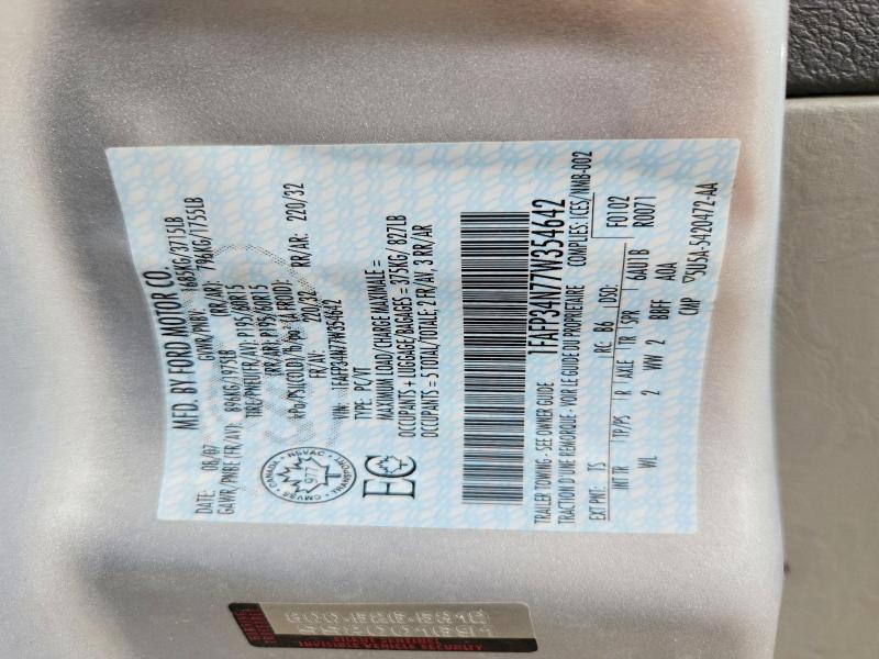 2007 Ford Focus მანქანა იყიდება აუქციონზე, vin: 1FAFP34N77W354642, აუქციონის ნომერი: 64023226