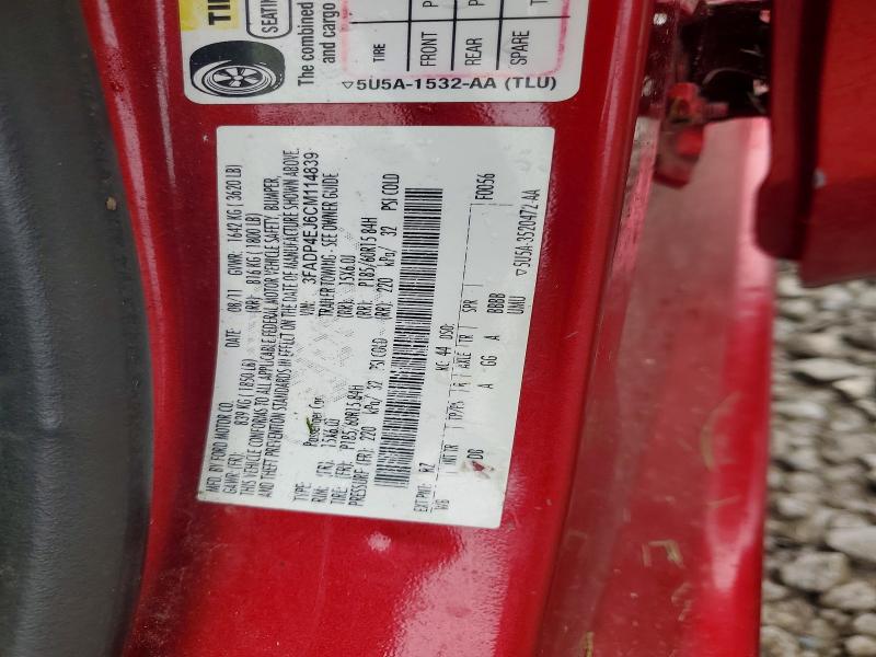 2012 Ford Fiesta მანქანა იყიდება აუქციონზე, vin: 3FADP4EJ6CM114839, აუქციონის ნომერი: 64756316