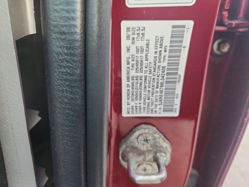 65058816 :رقم المزاد ، 5J6RE48788L042406 vin ، 2008 Honda Cr-v مزاد بيع