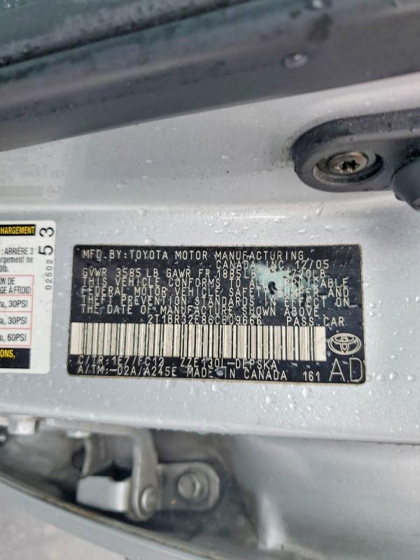 Продаж на аукціоні авто 2006 Toyota Corolla, vin: 2T1BR32E86C609666, номер лоту: 63578016