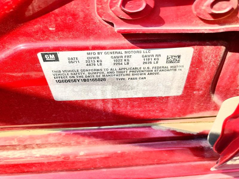 2011 Cadillac Cts მანქანა იყიდება აუქციონზე, vin: 1G6DE5EY1B0165026, აუქციონის ნომერი: 63535796
