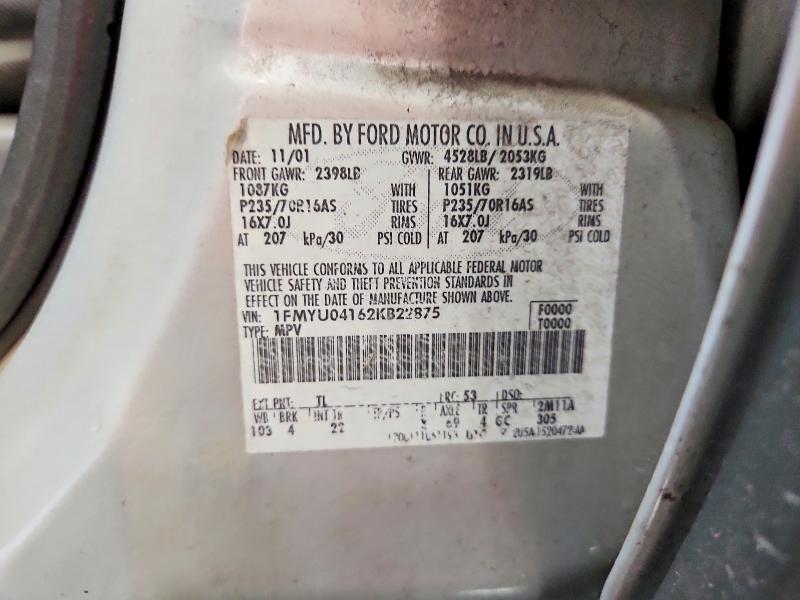 66451576 :رقم المزاد ، 1FMYU04162KB22875 vin ، 2002 Ford Escape مزاد بيع