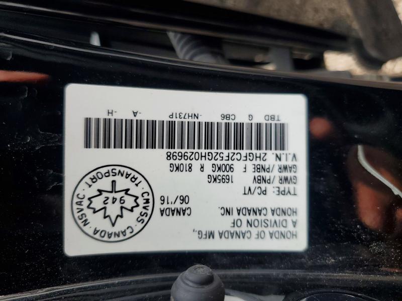 Продаж на аукціоні авто 2016 Honda Civic, vin: 2HGFC2F52GH029698, номер лоту: 64219836