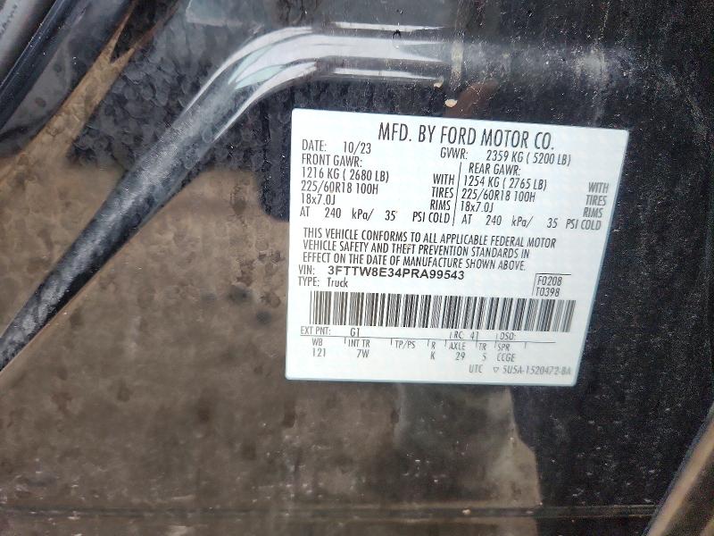 Продаж на аукціоні авто 2023 Ford Maverick, vin: 3FTTW8E34PRA99543, номер лоту: 64918906