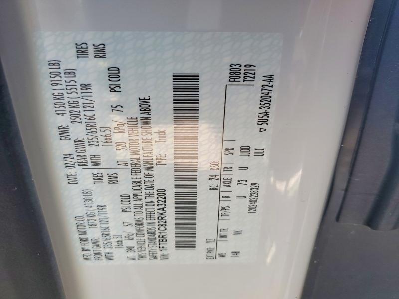 Продаж на аукціоні авто 2024 Ford Transit, vin: 1FTBR1C82RKA32200, номер лоту: 63422136