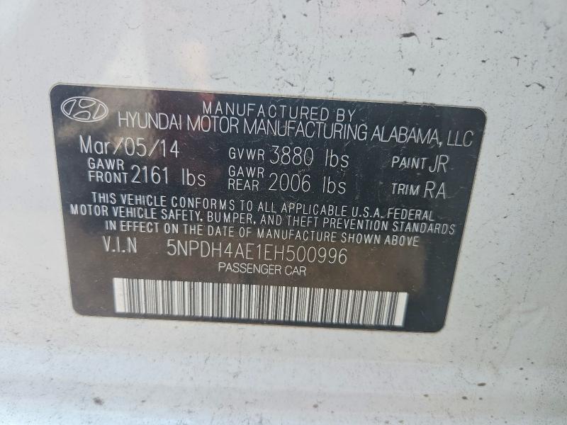64379866 :رقم المزاد ، 5NPDH4AE1EH500996 vin ، 2014 Hyundai Elantra مزاد بيع
