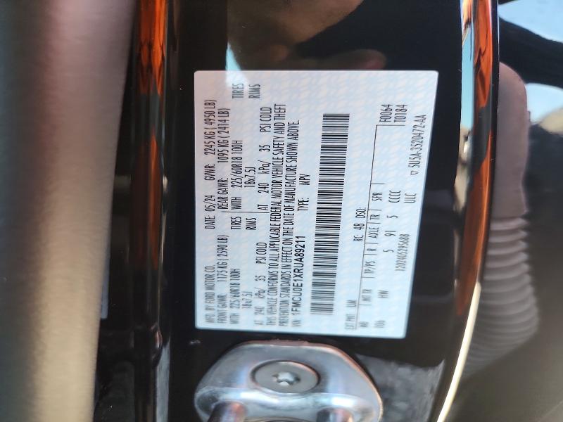 64201276 :رقم المزاد ، 1FMCU0E1XRUA89211 vin ، 2024 Ford Escape مزاد بيع