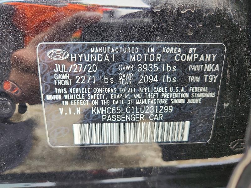 2020 Hyundai Ioniq მანქანა იყიდება აუქციონზე, vin: KMHC65LC1LU231299, აუქციონის ნომერი: 66961296