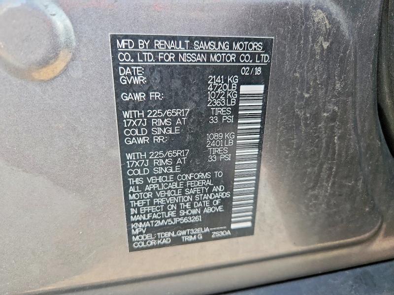 Aukcja sprzedaży 2018 Nissan Rogue, vin: KNMAT2MV5JP563261, numer aukcji: 64530686