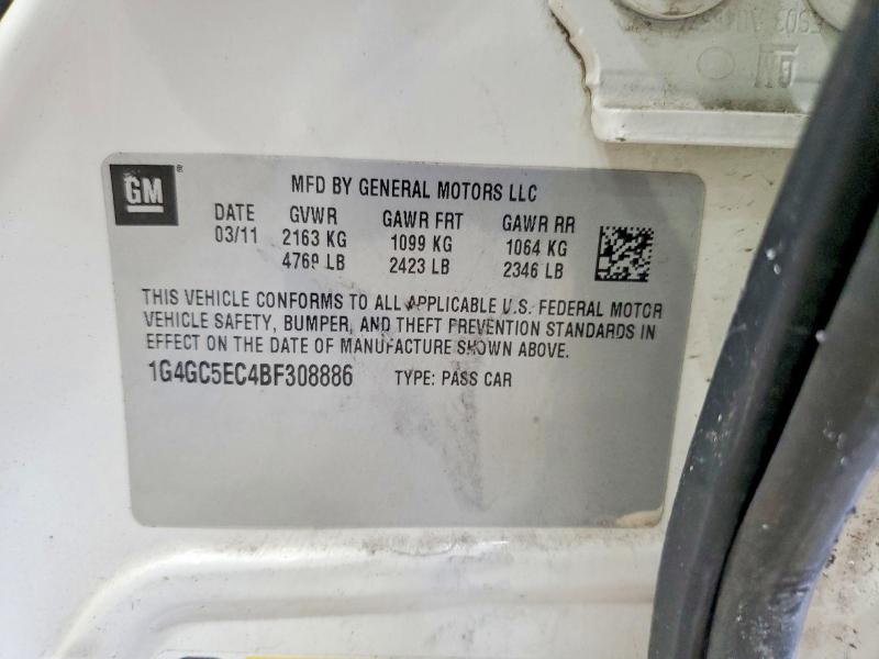 67179506 :رقم المزاد ، 1G4GC5EC4BF308886 vin ، 2011 Buick Lacrosse مزاد بيع