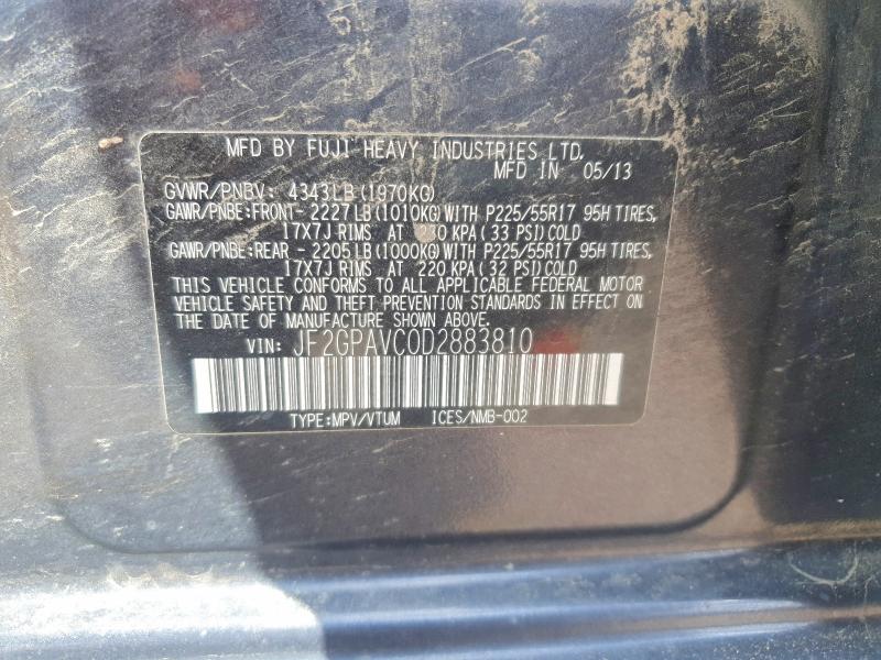 Продаж на аукціоні авто 2013 Subaru Xv Crosstrek, vin: JF2GPAVC0D2883810, номер лоту: 66238076