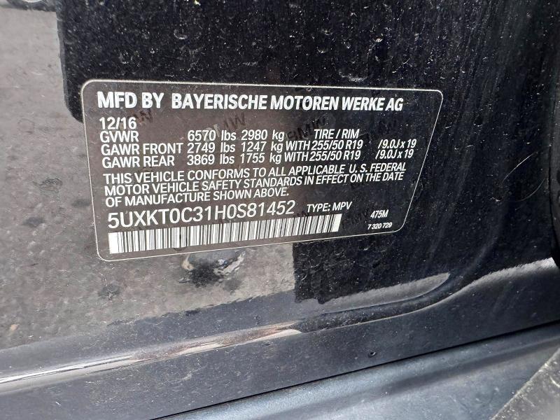 Aukcja sprzedaży 2017 Bmw X5, vin: 5UXKT0C31H0S81452, numer aukcji: 67278636