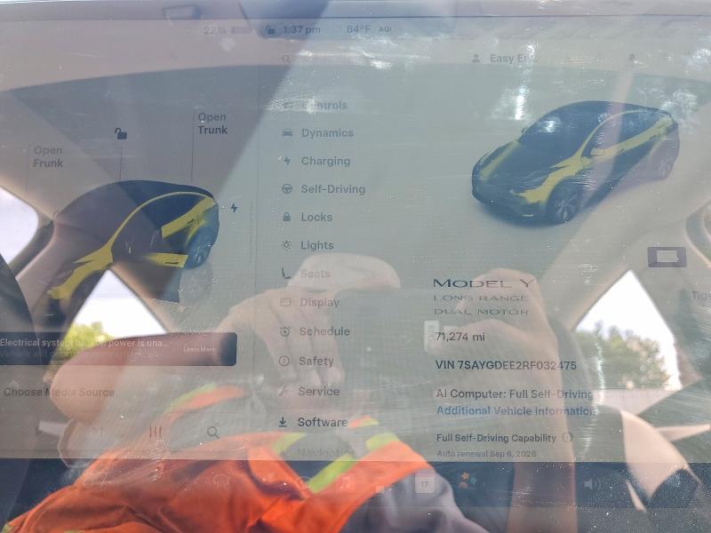 65326776 :رقم المزاد ، 7SAYGDEE2RF032475 vin ، 2024 Tesla Model Y مزاد بيع