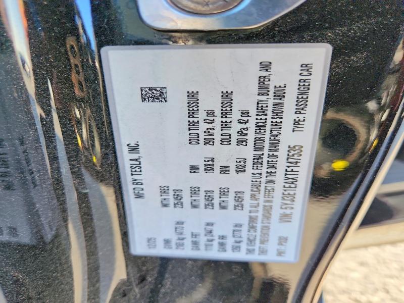 Aukcja sprzedaży 2026 Tesla Model 3, vin: 5YJ3E1EAXTF147535, numer aukcji: 65838236