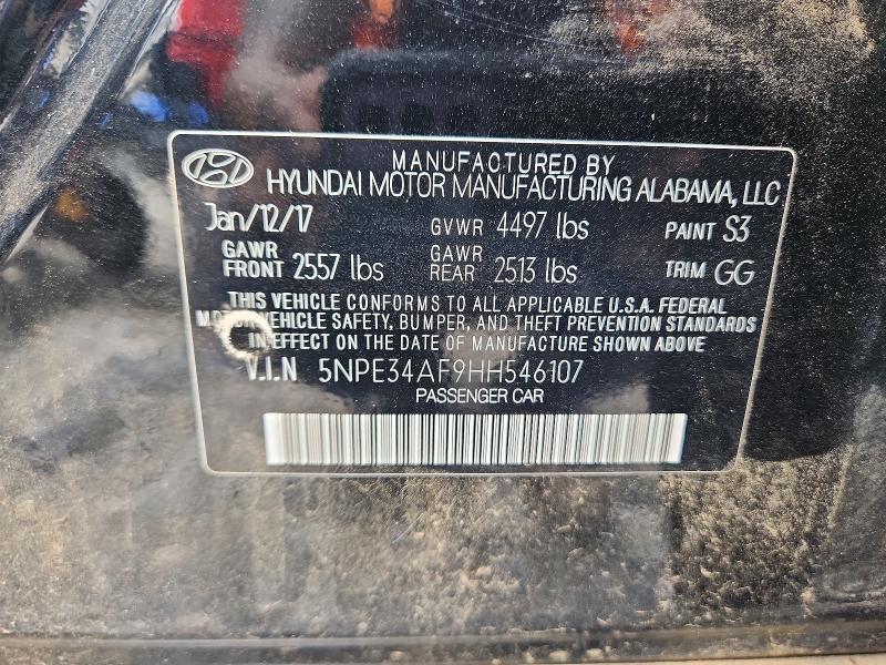 Продаж на аукціоні авто 2017 Hyundai Sonata, vin: 5NPE34AF9HH546107, номер лоту: 63999556