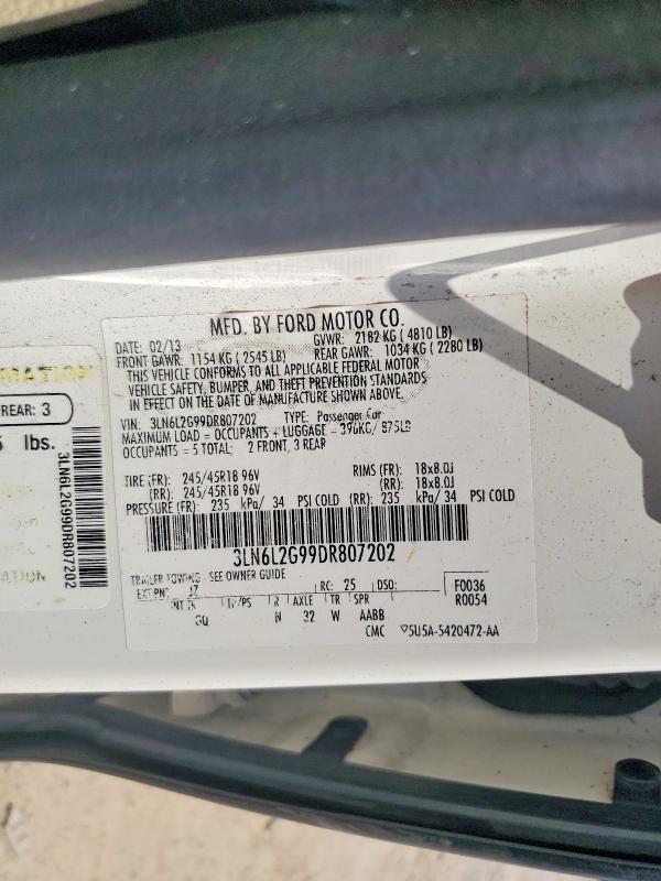 Продаж на аукціоні авто 2013 Lincoln Mkz, vin: 3LN6L2G99DR807202, номер лоту: 64786946