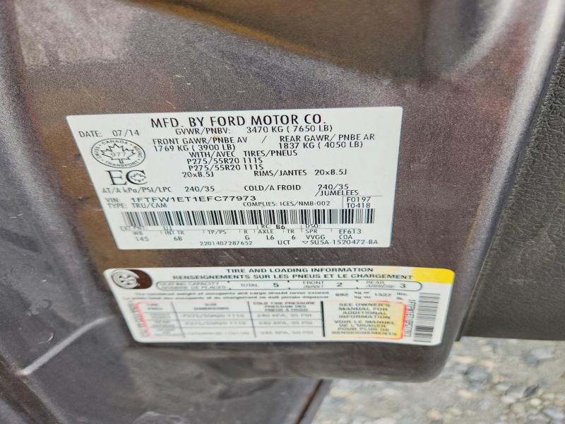 Продаж на аукціоні авто 2014 Ford F150, vin: 1FTFW1ET1EFC77973, номер лоту: 64799036