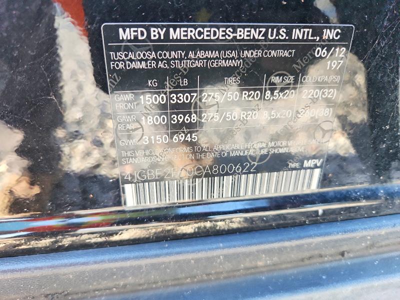 Продаж на аукціоні авто 2012 Mercedes-benz Gl, vin: 4JGBF2FE0CA800622, номер лоту: 64614426