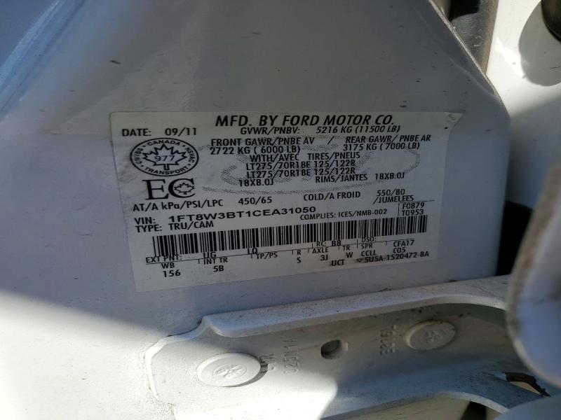 Продаж на аукціоні авто 2012 Ford F350, vin: 1FT8W3BT1CEA31050, номер лоту: 63138046