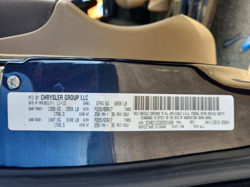 Aukcja sprzedaży 2014 Chrysler Town & Country, vin: 2C4RC1CG3ER231808, numer aukcji: 65576606