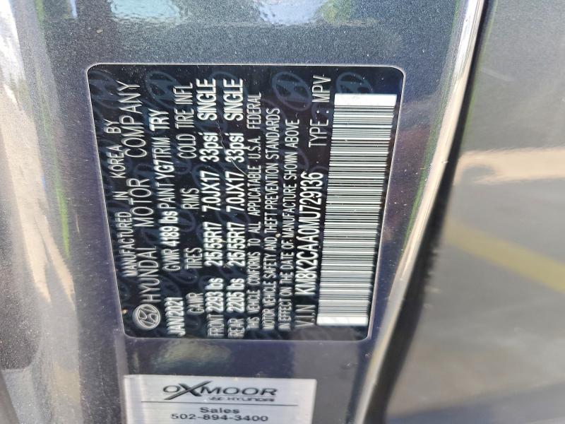 2021 Hyundai Kona მანქანა იყიდება აუქციონზე, vin: KM8K2CAA0MU729136, აუქციონის ნომერი: 66693386