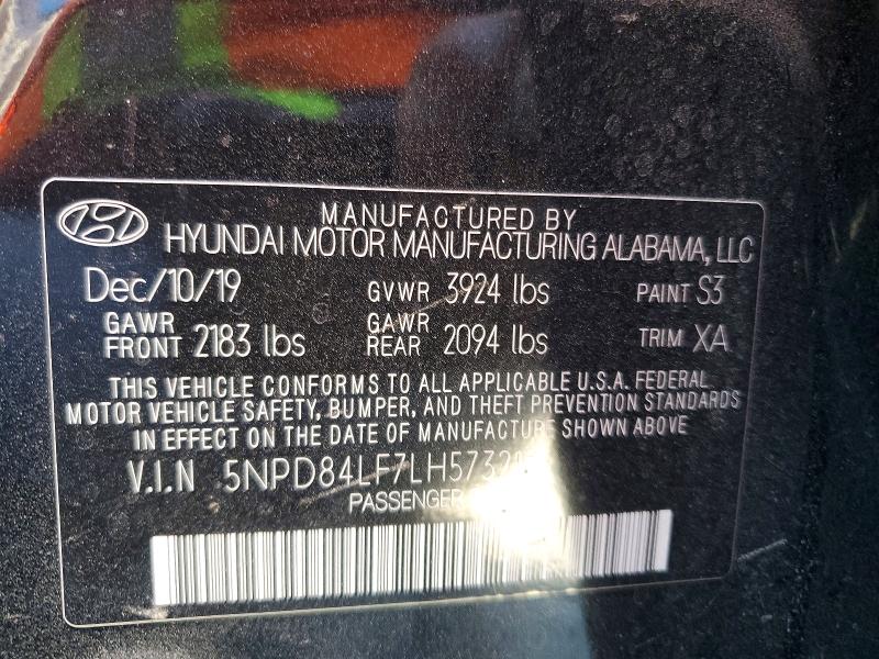 2020 Hyundai Elantra მანქანა იყიდება აუქციონზე, vin: 5NPD84LF7LH573213, აუქციონის ნომერი: 66051726
