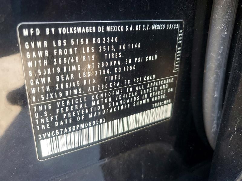 64481396 :رقم المزاد ، 3VVCB7AX0PM089962 vin ، 2023 Volkswagen Tiguan مزاد بيع
