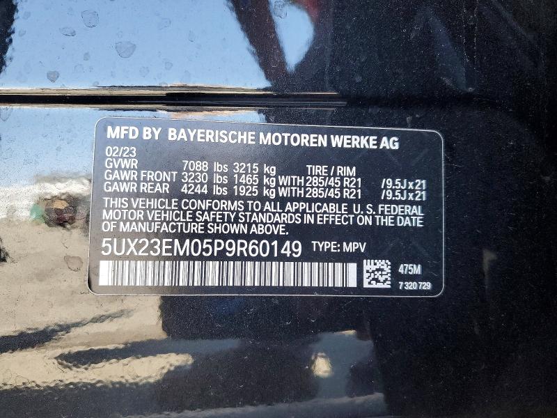 Aukcja sprzedaży 2023 Bmw X7, vin: 5UX23EM05P9R60149, numer aukcji: 65604576