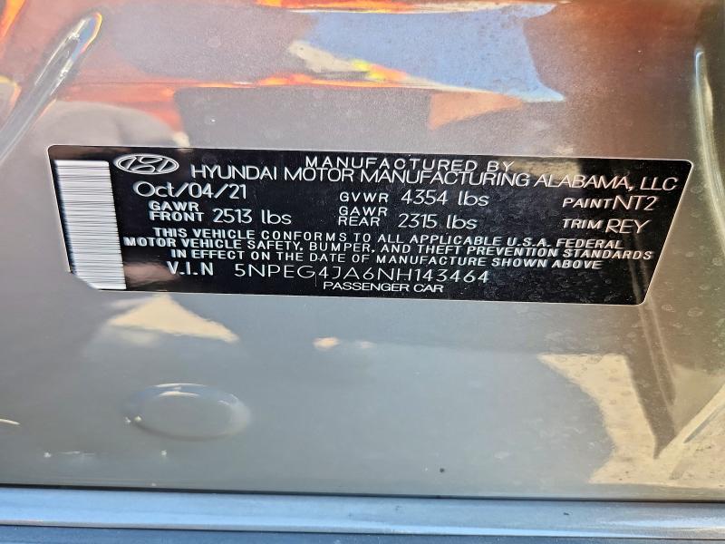 Продажа на аукционе авто 2022 Hyundai Sonata, vin: 5NPEG4JA6NH143464, номер лота: 63905896
