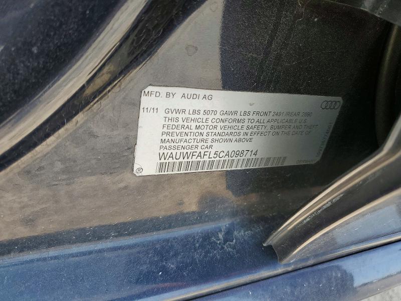 Aukcja sprzedaży 2012 Audi A4, vin: WAUWFAFL5CA098714, numer aukcji: 65985746