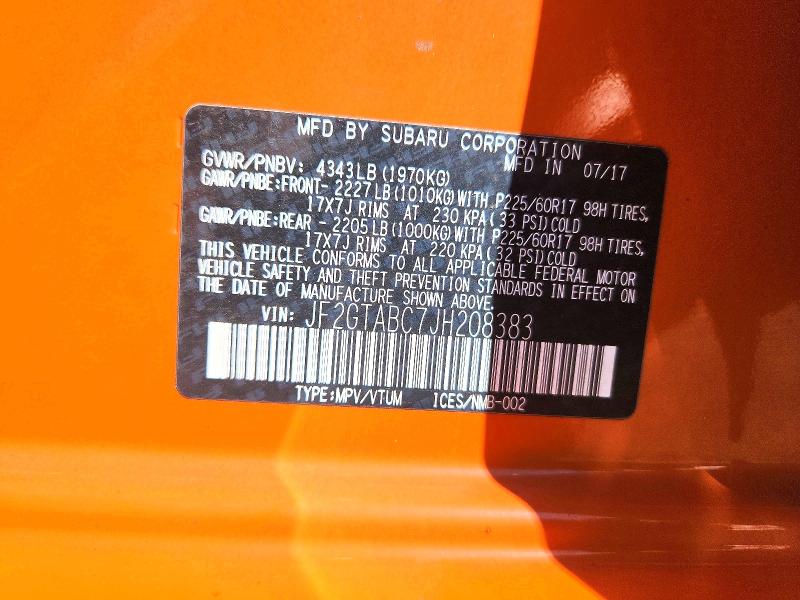 Auction sale of the 2018 Subaru Crosstrek, vin: JF2GTABC7JH208383, lot number: 63873986