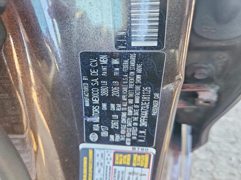 65393326 :رقم المزاد ، 3KPFK4A73JE181126 vin ، 2018 Kia Forte مزاد بيع