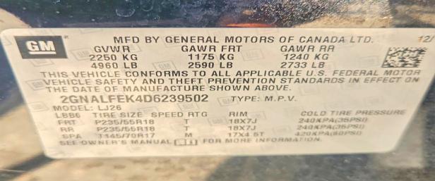 Продажа на аукционе авто 2013 Chevrolet Equinox, vin: 2GNALFEK4D6239502, номер лота: 63568646