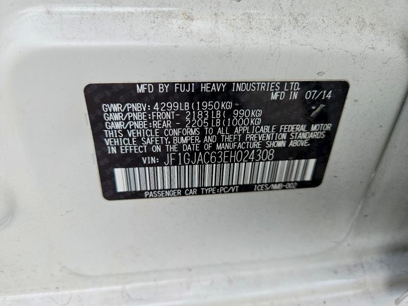 Продажа на аукционе авто 2014 Subaru Impreza, vin: JF1GJAC63EH024308, номер лота: 65674616
