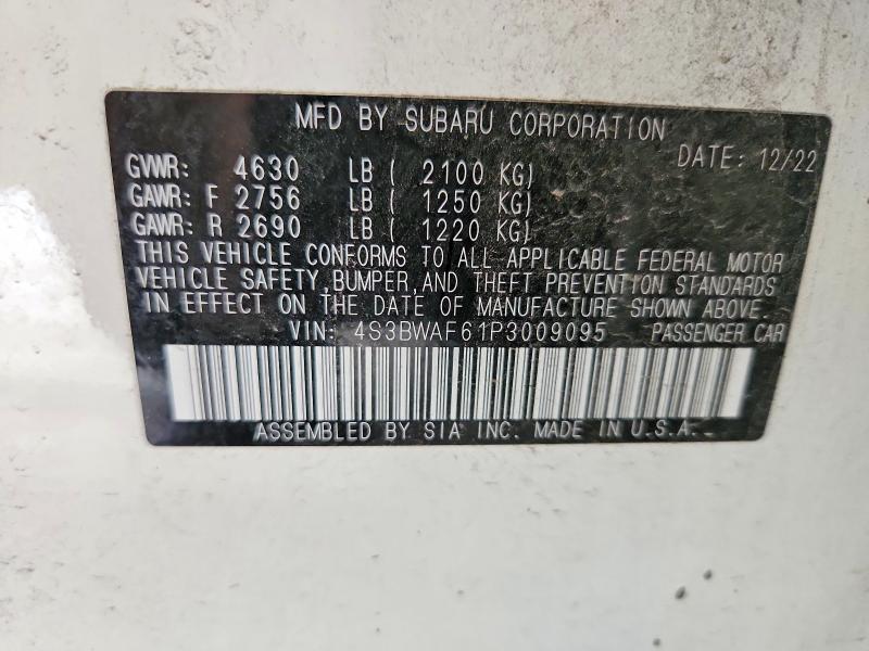 62856416 :رقم المزاد ، 4S3BWAF61P3009095 vin ، 2023 Subaru Legacy مزاد بيع