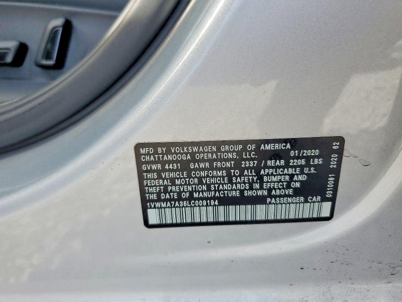 65866786 :رقم المزاد ، 1VWMA7A35LC009194 vin ، 2020 Volkswagen Passat مزاد بيع