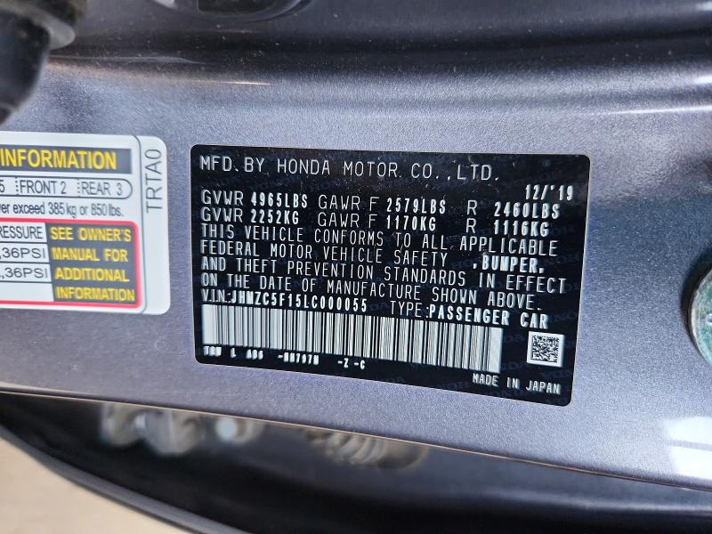 Aukcja sprzedaży 2020 Honda Clarity, vin: JHMZC5F15LC000055, numer aukcji: 66795356
