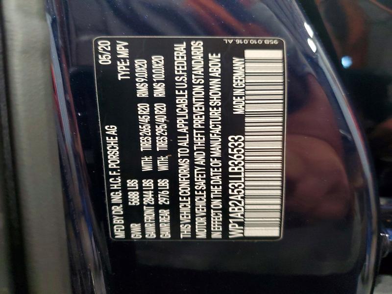 Продаж на аукціоні авто 2020 Porsche Macan, vin: WP1AB2A53LLB36533, номер лоту: 63032076