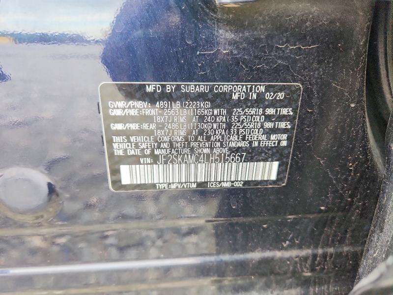 66598446 :رقم المزاد ، JF2SKAMC4LH515667 vin ، 2020 Subaru Forester مزاد بيع