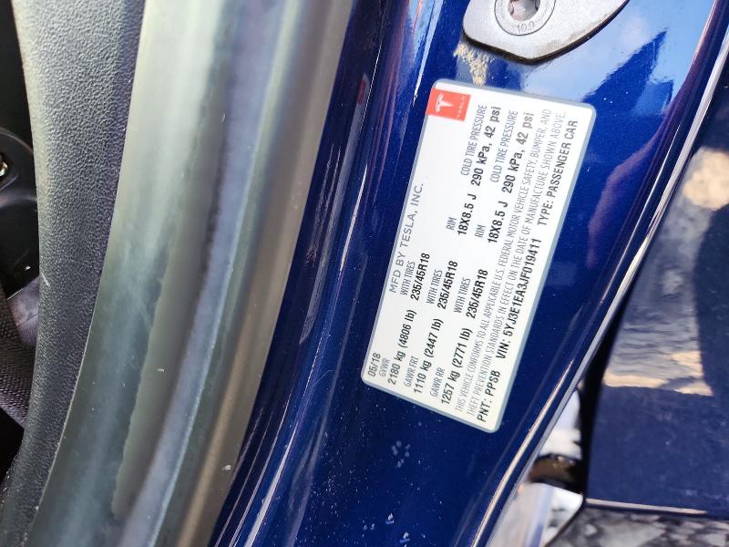 Продаж на аукціоні авто 2018 Tesla Model 3, vin: 5YJ3E1EA3JF019411, номер лоту: 64007366