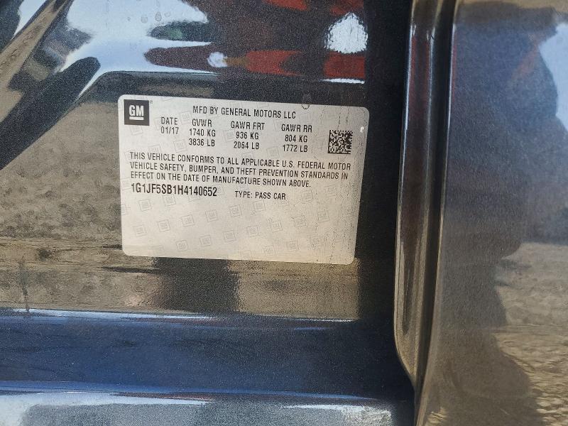 65959416 :رقم المزاد ، 1G1JF5SB1H4140652 vin ، 2017 Chevrolet Sonic مزاد بيع