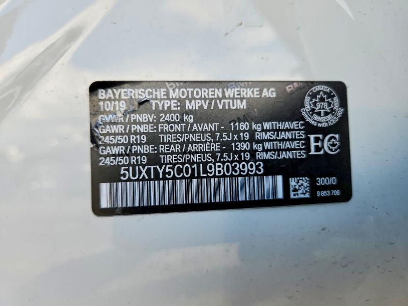 Продаж на аукціоні авто 2020 Bmw X3, vin: 5UXTY5C01L9B03993, номер лоту: 65539766